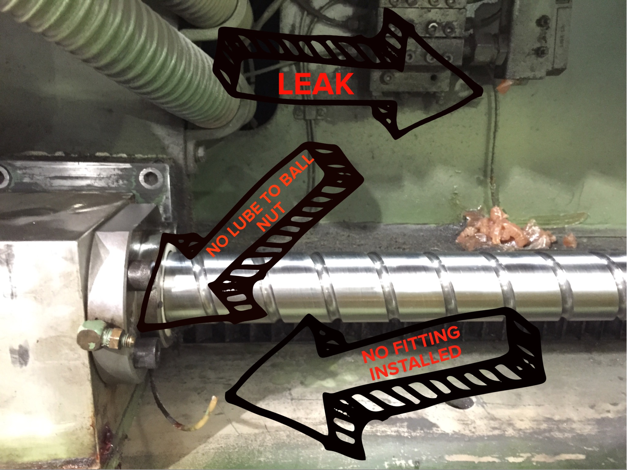 ball screw lubrication issues on cnc laser